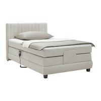 Boxspringbett Beige Ca. 120x200cm - Beige/Schwarz, Konventionell, Holz/Holzwerkstoff (120/200cm) - Premium Living