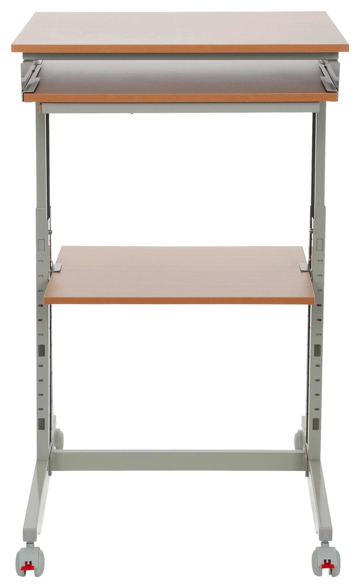 Pisalna Miza Workstation, Siva, Barva Bukve - siva/barve bukve, Basics, kovina/umetna masa (60/71,5-107,5/50cm) - MID.YOU