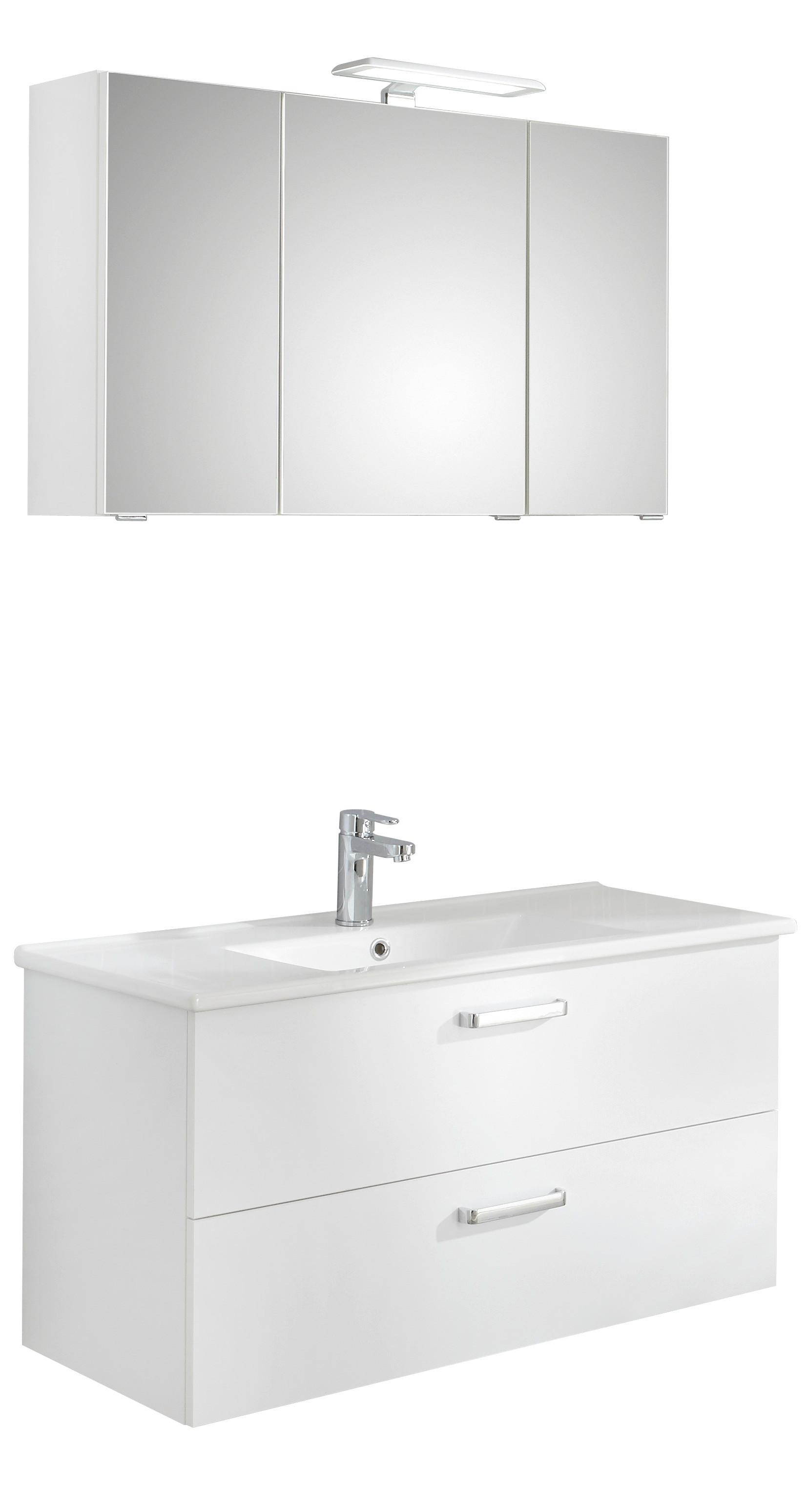 ŁAZIENKA TIVOLI  312 - biały/kolor chromowy, Konventionell, materiał drewnopochodny/metal (100cm) - Xora