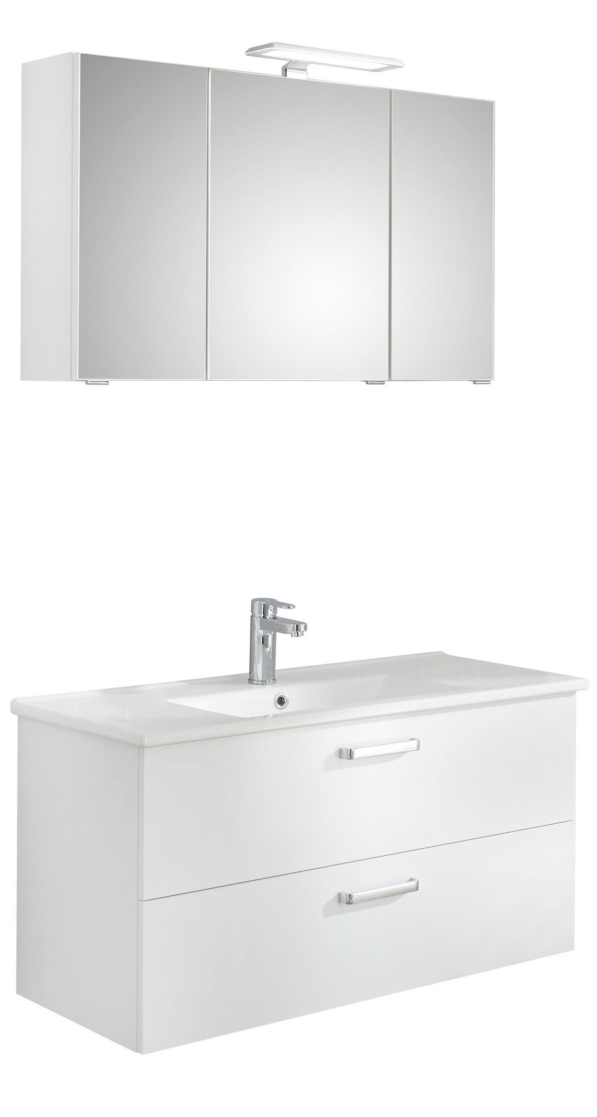 ŁAZIENKA TIVOLI  312 - biały/kolor chromowy, Konventionell, materiał drewnopochodny/metal (100cm) - Xora