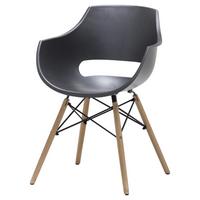 KRZESŁO Z PODŁOKIETNIKAMI ROCKVILLE - kolor bukowy/szary, Design, tworzywo sztuczne/drewno (57/80/58cm) - Livetastic