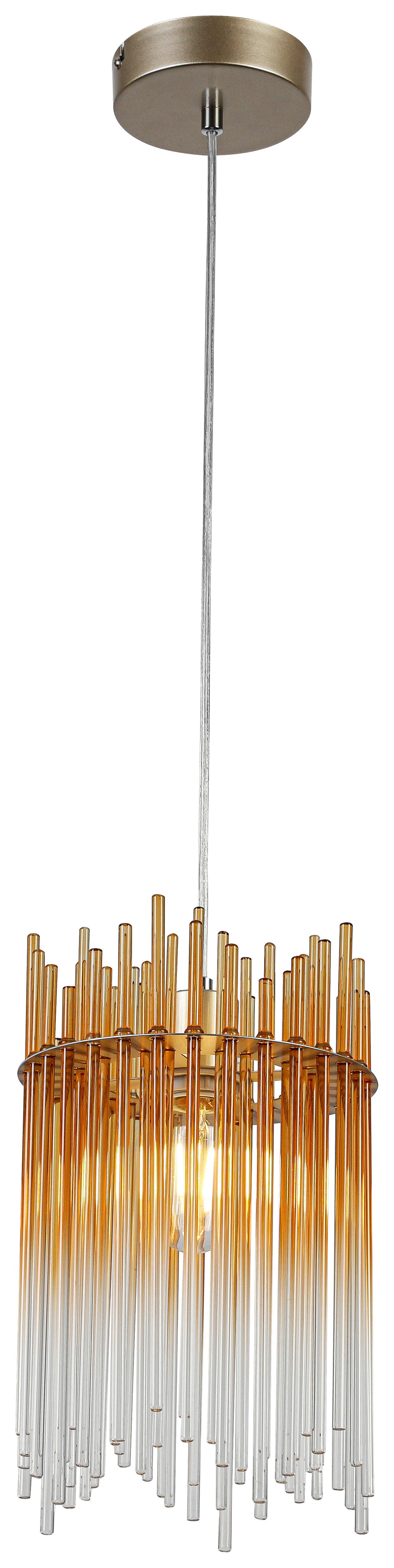 Hängeleuchte Stab Bernsteinfarben max. 40 Watt - Champagner/Transparent, MODERN, Glas/Kunststoff (20/20/150cm)