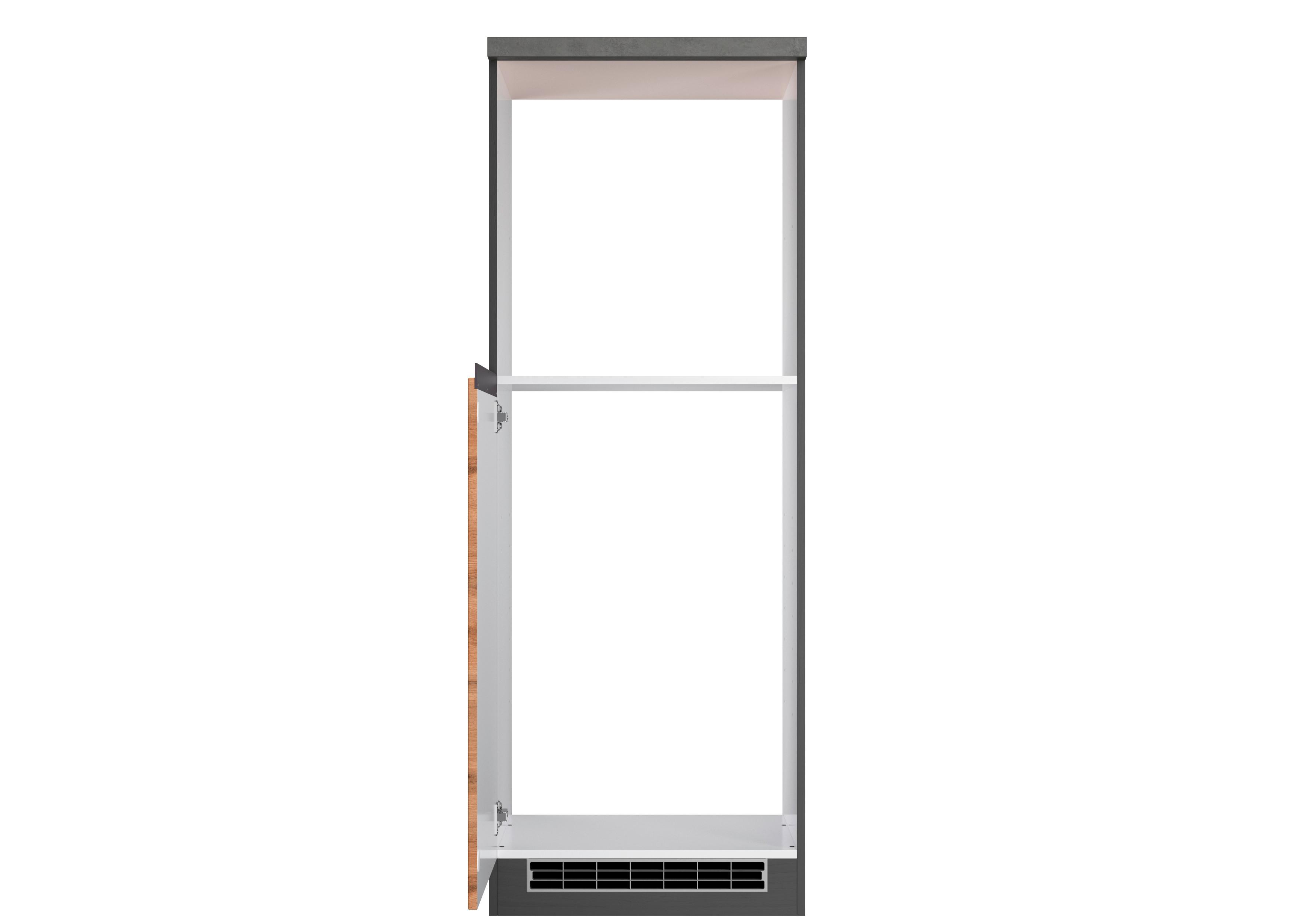 Geräteumbauschrank Turin ca. 60x166 cm Graphit/Eiche - Eiche Wotan/Graphitfarben, Design, Holzwerkstoff (60/166/60cm) - Held