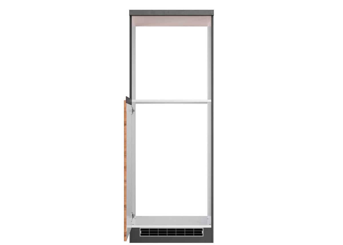 Geräteumbauschrank Turin ca. 60x166 cm Graphit/Eiche - Eiche Wotan/Graphitfarben, Design, Holzwerkstoff (60/166/60cm) - Held