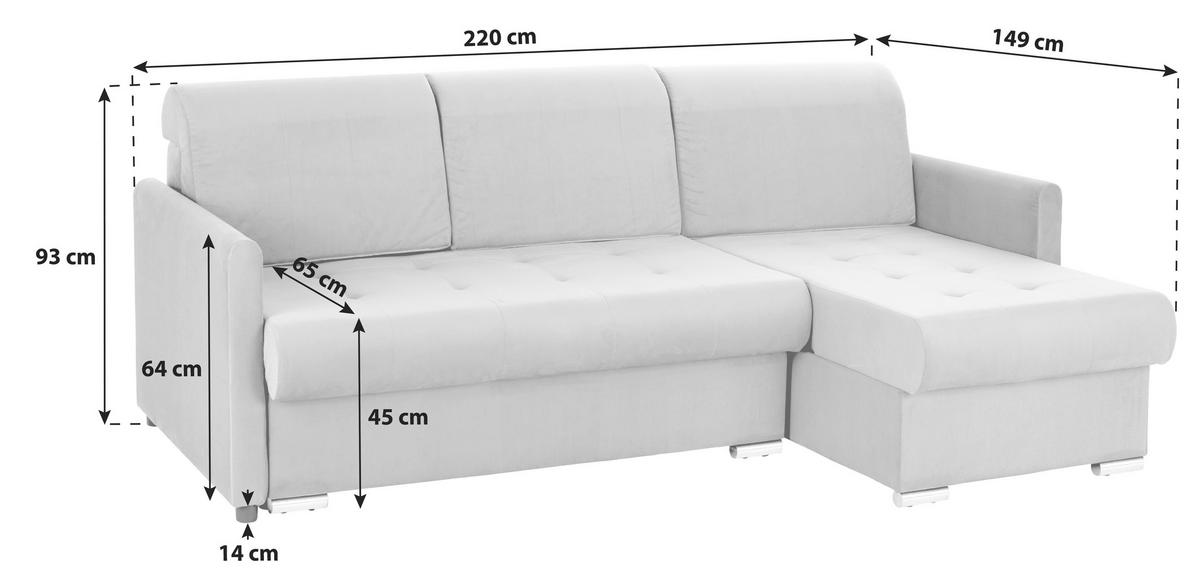 Canapea modulară MERCURY - argintiu/bej, Modern, plastic/textil (220/93/149cm) - Ondega