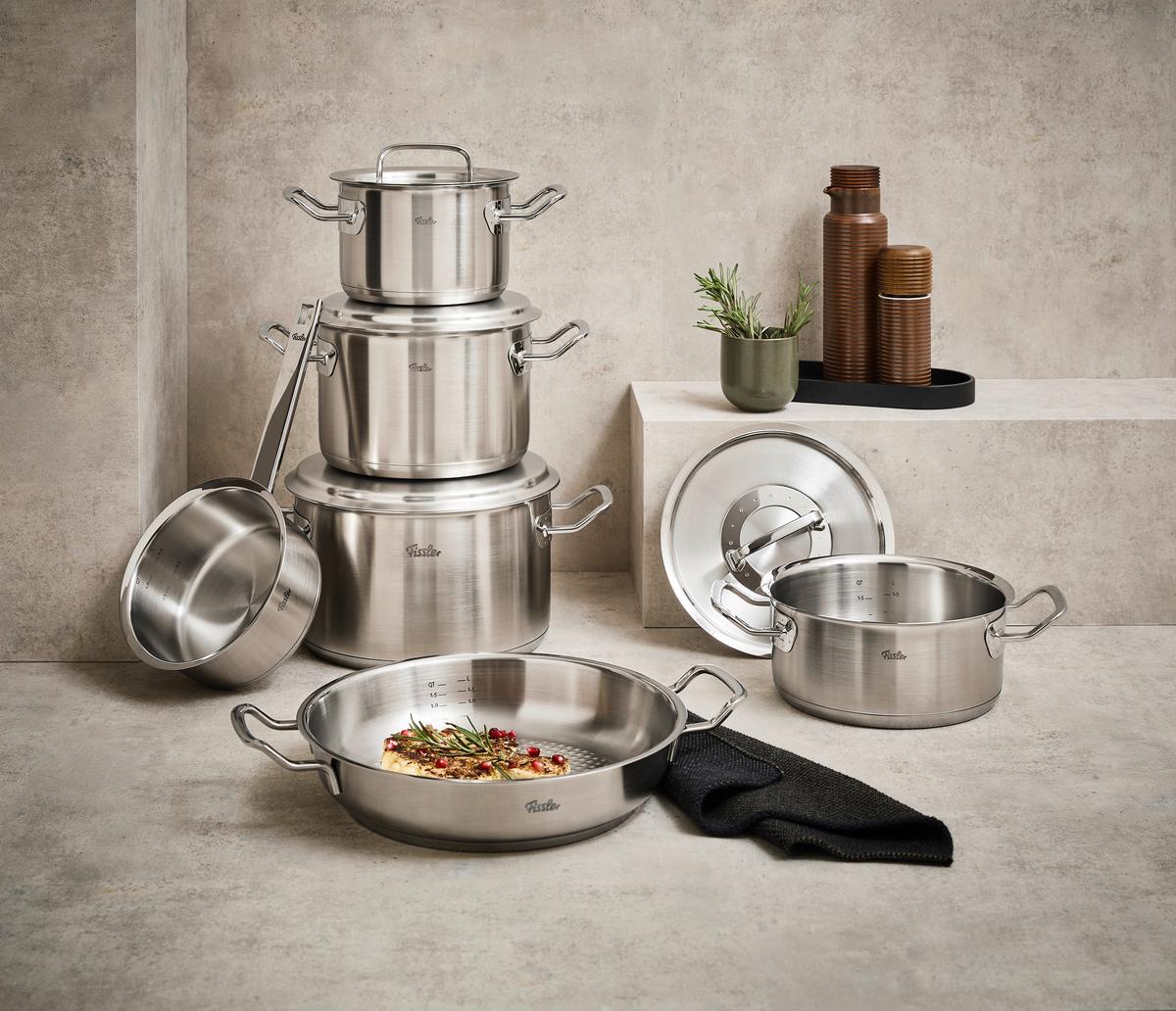 ZESTAW GARNKÓW 084-388-06-001/0 FISSLER - kolor srebrny, Design, metal - Fissler