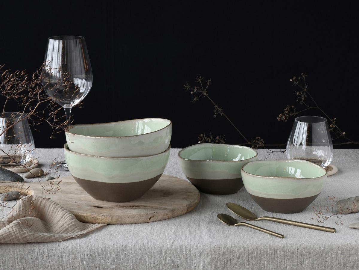 Set Skled Basalt, 4-Delni - žajbljevo zelena, Trend, keramika - Creatable