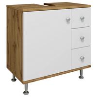 WASCHBECKENUNTERSCHRANK NILOSI M - Honigeiche/Weiss, Modern, Holzwerkstoff/Kunststoff (60/61/33cm) - MID.YOU