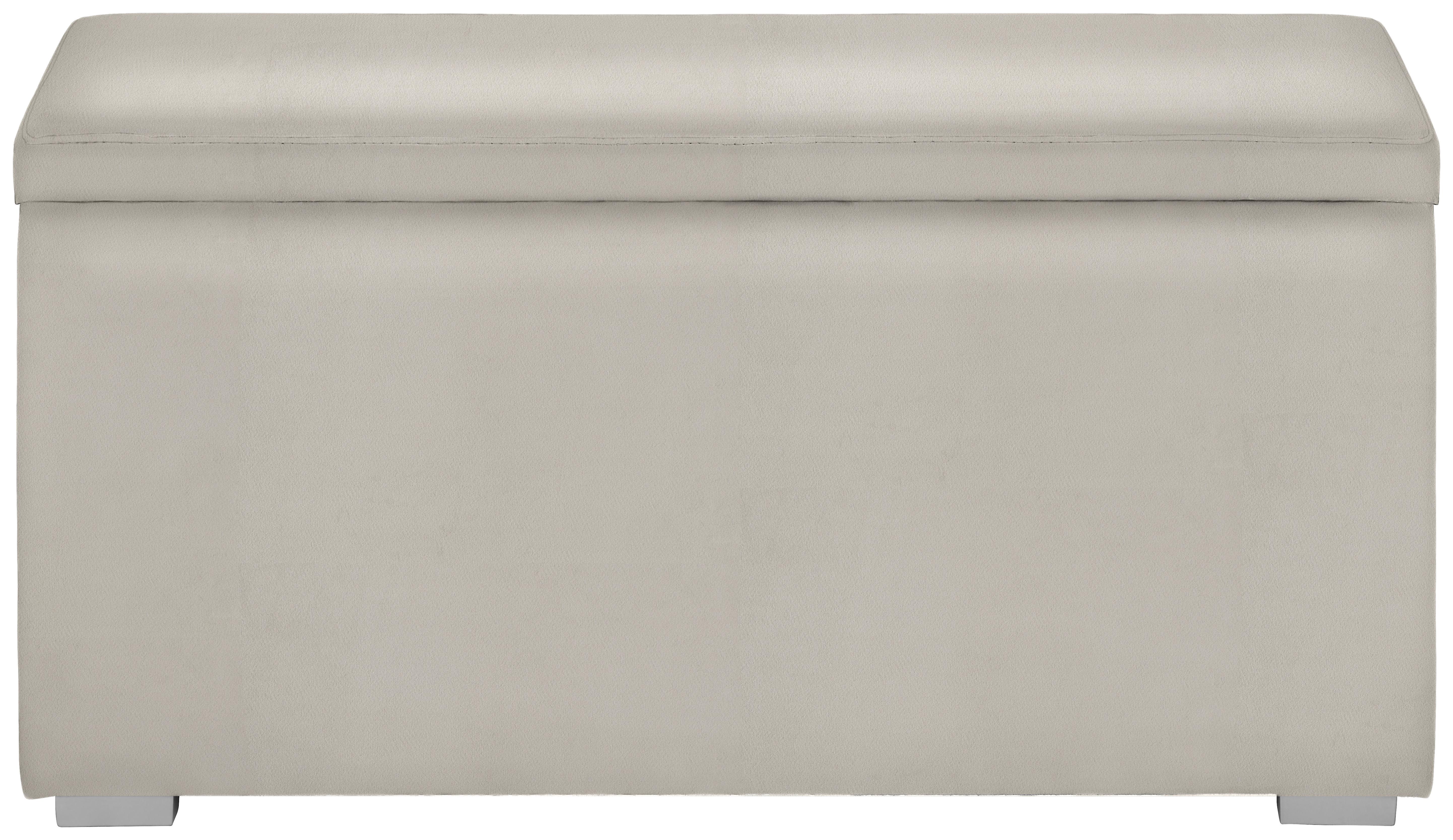 Truhenbank in Beige - Beige/Schwarz, Konventionell, Kunststoff/Textil (111/54/39cm) - Premium Living