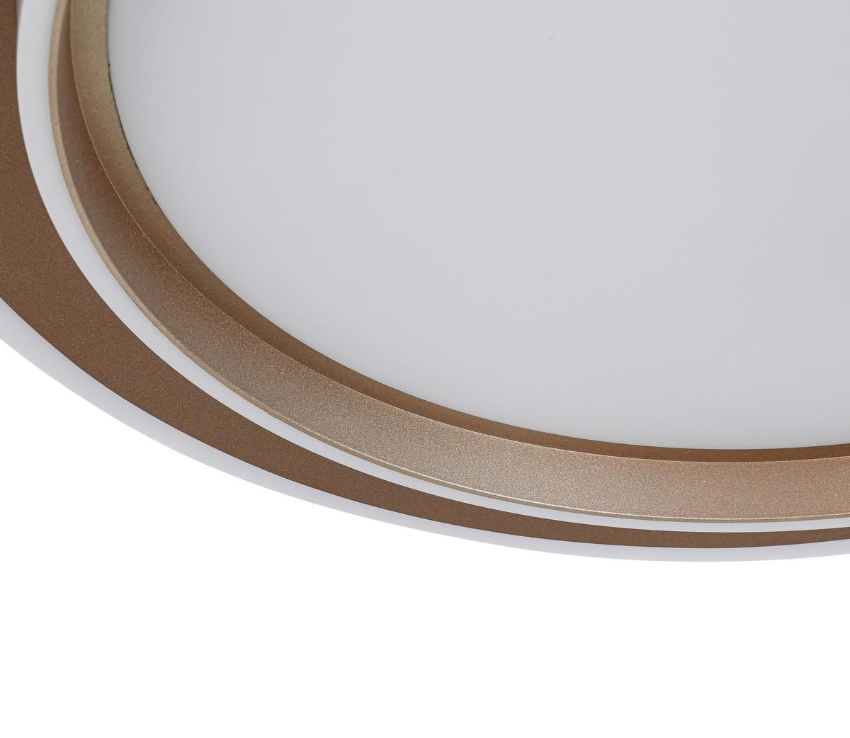 LED-Deckenleuchte Prol Weiß/Cappuccino max. 24 Watt - Champagner/Weiß, MODERN, Kunststoff/Metall (46/5,5cm) - Mömax