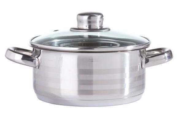 Kochtopf Paula Ø ca. 24cm - Klar/Edelstahlfarben, KONVENTIONELL, Glas/Metall (24/13,5cm) - Mömax