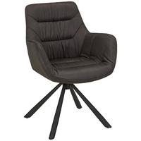 Chaise avec accoudoirs in Grau - Schwarz/Grau, Modern, Textil/Metall (62/83,5/63cm) - Mömax