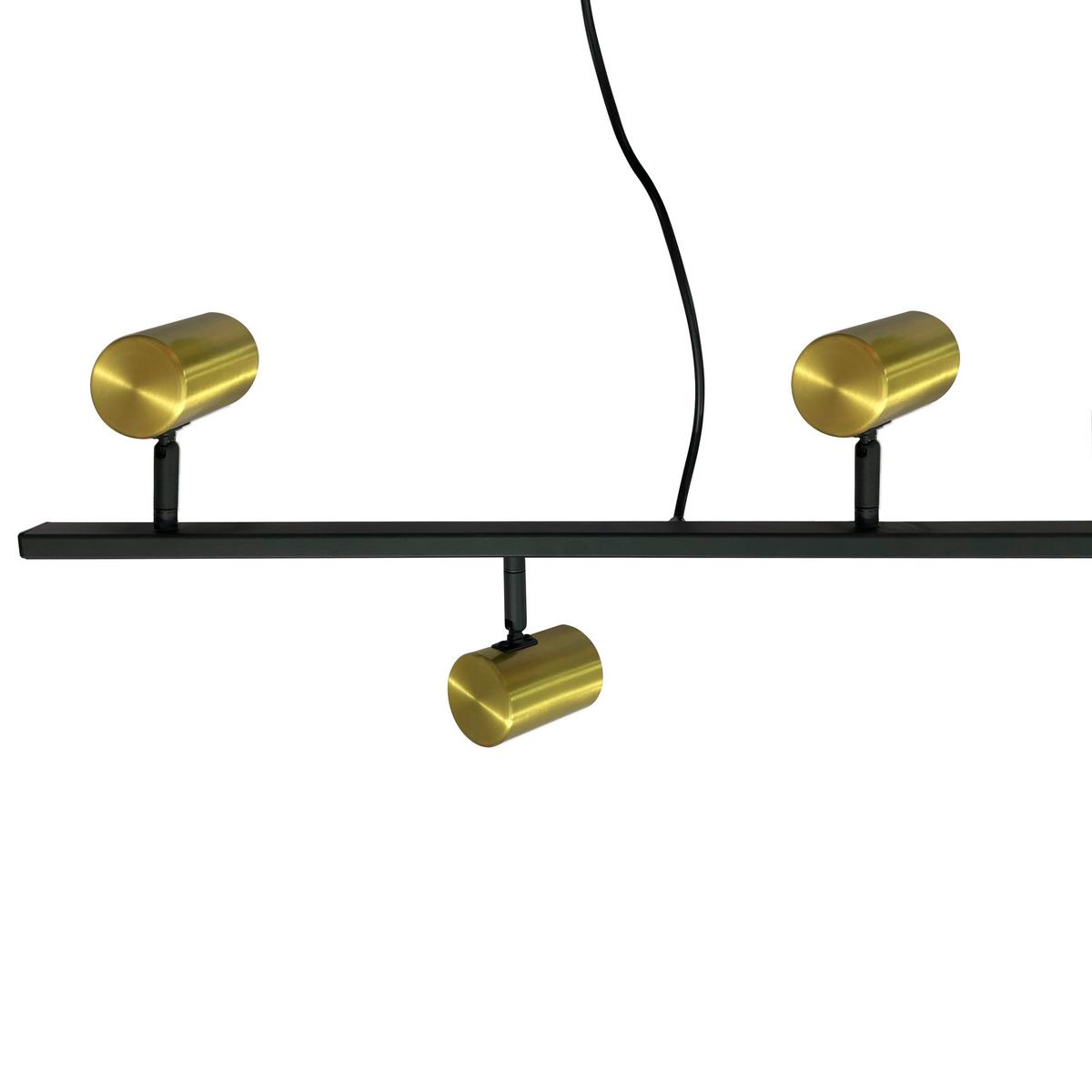 Hängeleuchte Lp-731/6p Gold _ Snow 6 - Schwarz, Design, Metall (115/45/150cm)