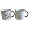 SET MED KOPPAR DOGS - vit/svart, Klassisk, keramik (9,8/9,2cm) - Mömax