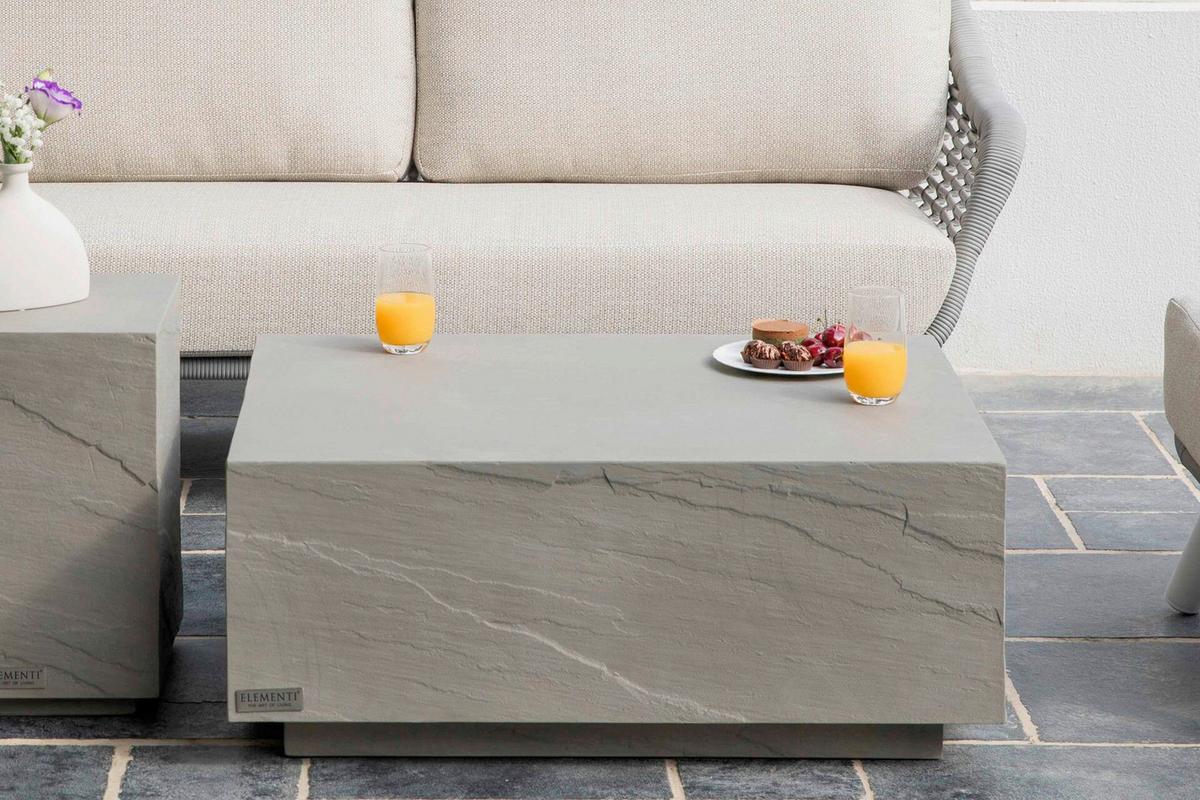 Loungetisch Colorado Faserbeton Grau - Hellgrau, KONVENTIONELL, Stein (68/66/35,6null) - Gardenson