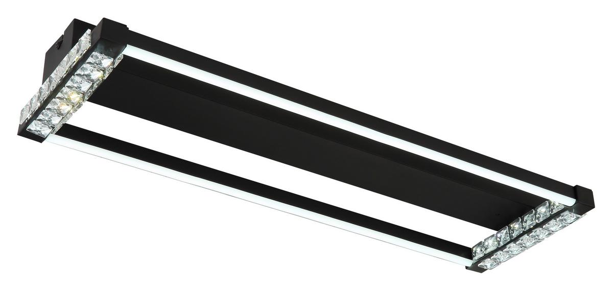 PLAFONNIER LED 67164D - clair/noir, Design, métal/matière synthétique (62,5/20,6/7cm) - Globo