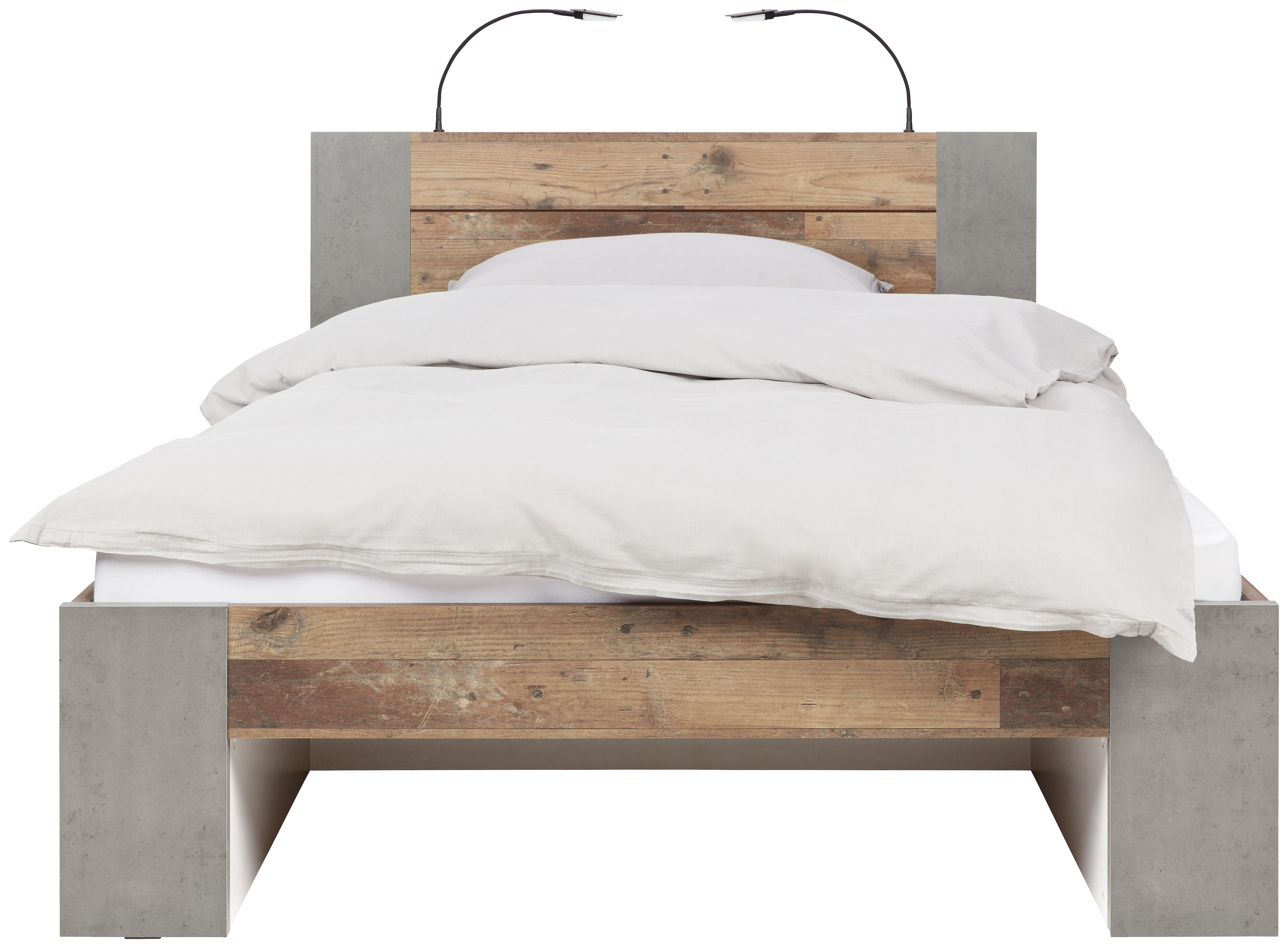 Postelja Baghira, Rjava, Temno Siva, 140x200 - temno siva/rjava, Konvencionalno, kovina/umetna masa (140/200cm) - Premium Living