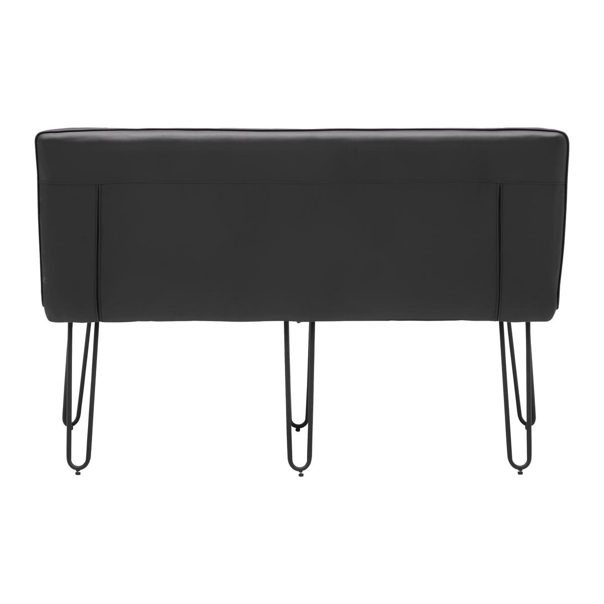 Sitzbank Ivie Schwarz Lederlook Gepolstert - Schwarz, MODERN, Holz/Textil (140/92/62cm) - Bessagi Home