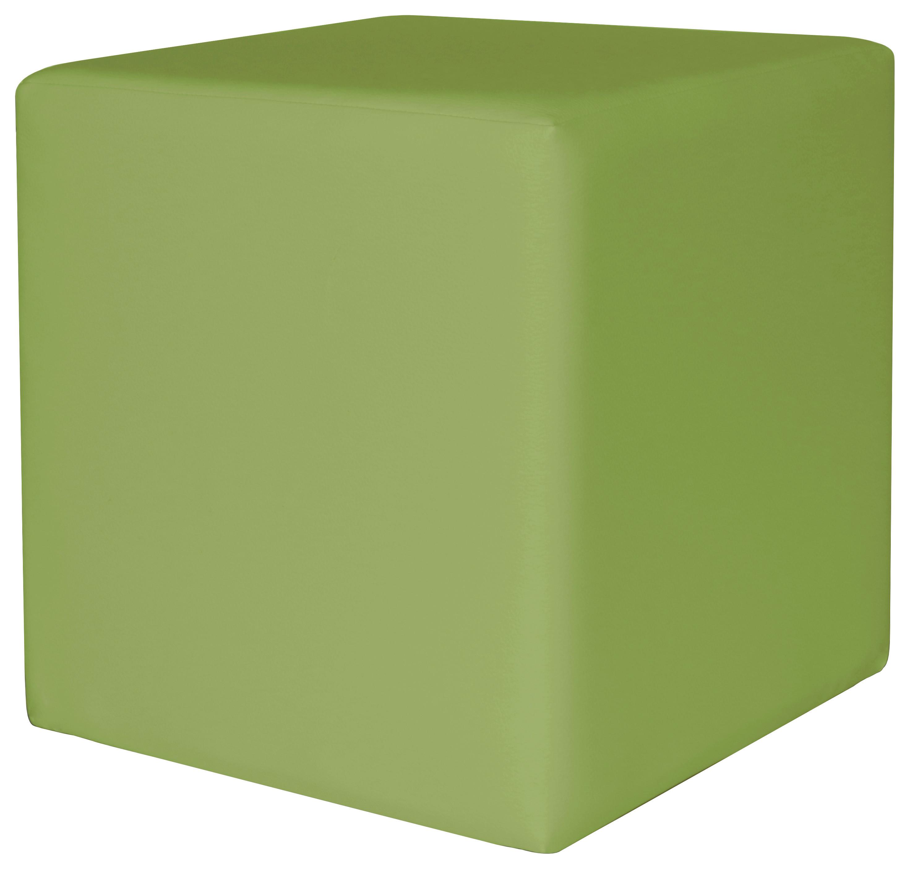 Tabure Colorfull Cube - zelena/bež, Moderno, umetna masa/tekstil (40/40/42cm) - Top ponudba