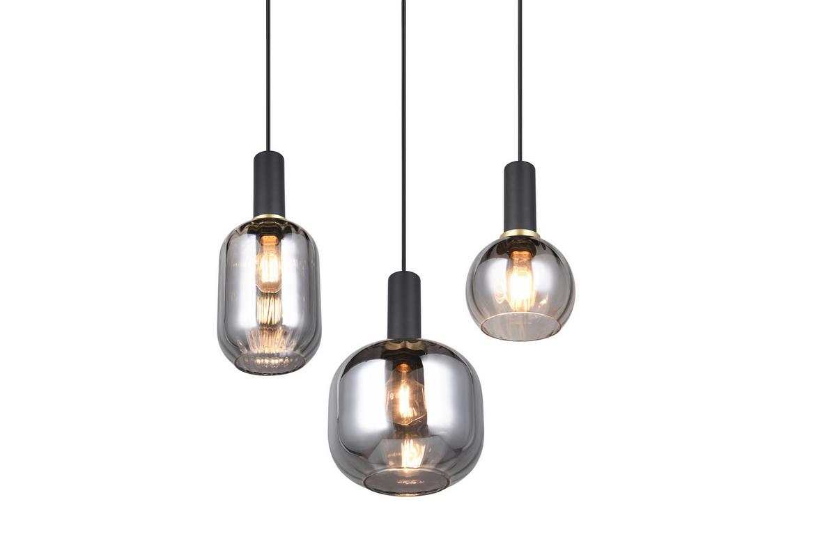 LAMPA WISZĄCA 319830332 DIVA - czarny/kolor chromowy, Basics, metal/szkło (30/150cm) - Trio Leuchten