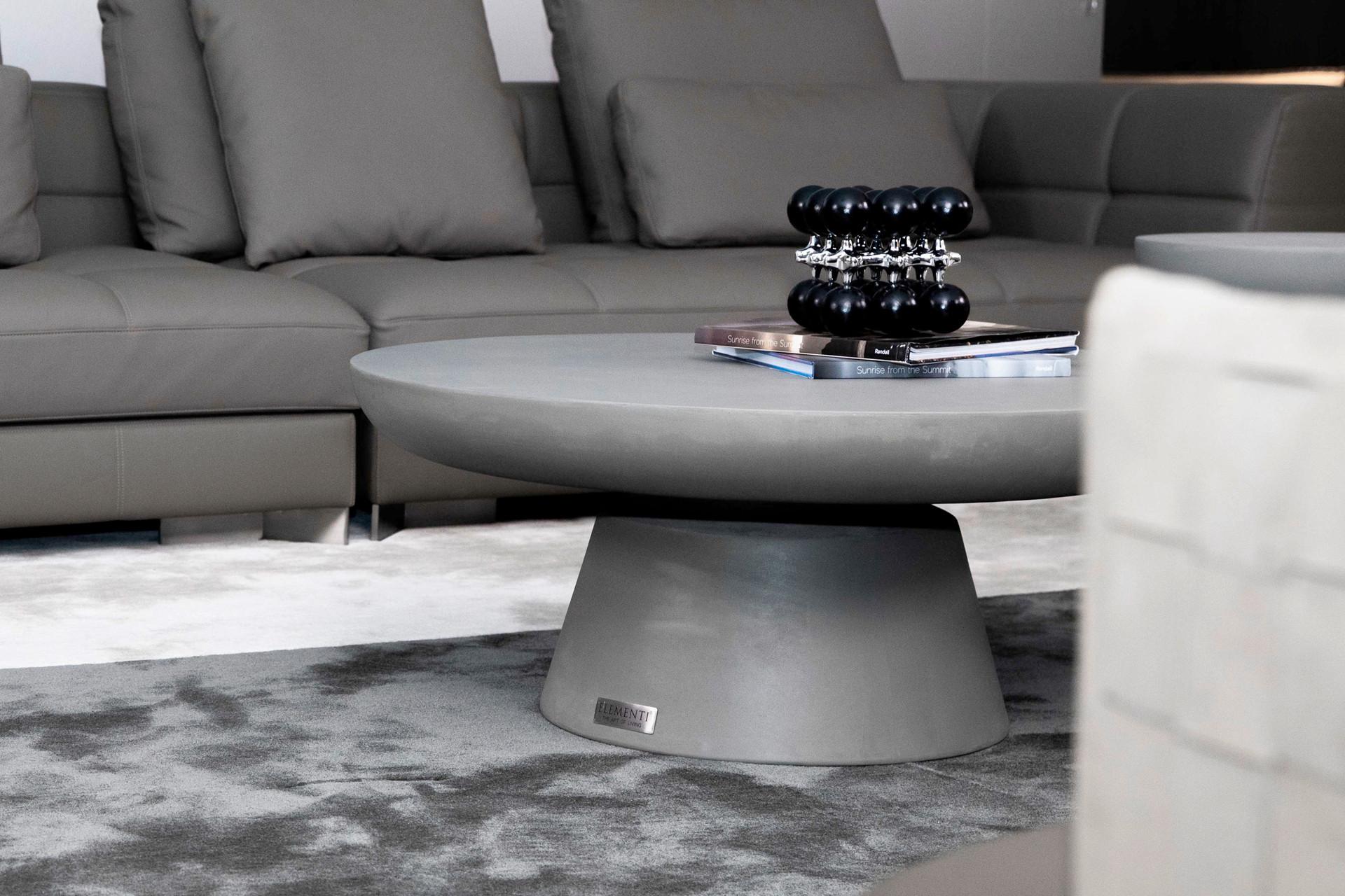 Loungetisch Kylix Hellgrau - Grau, KONVENTIONELL, Stein (66/66/35cm) - Gardenson