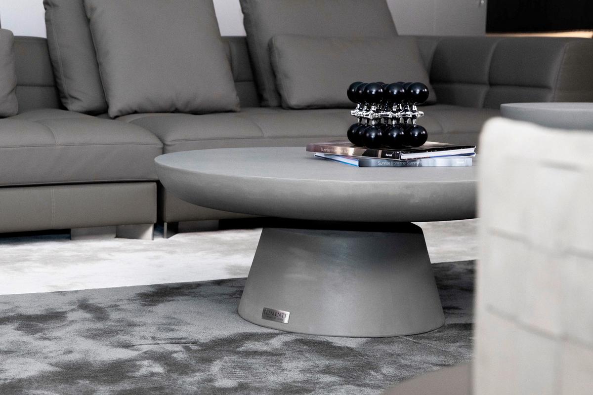 Loungetisch Kylix Hellgrau - Grau, KONVENTIONELL, Stein (66/66/35cm) - Gardenson