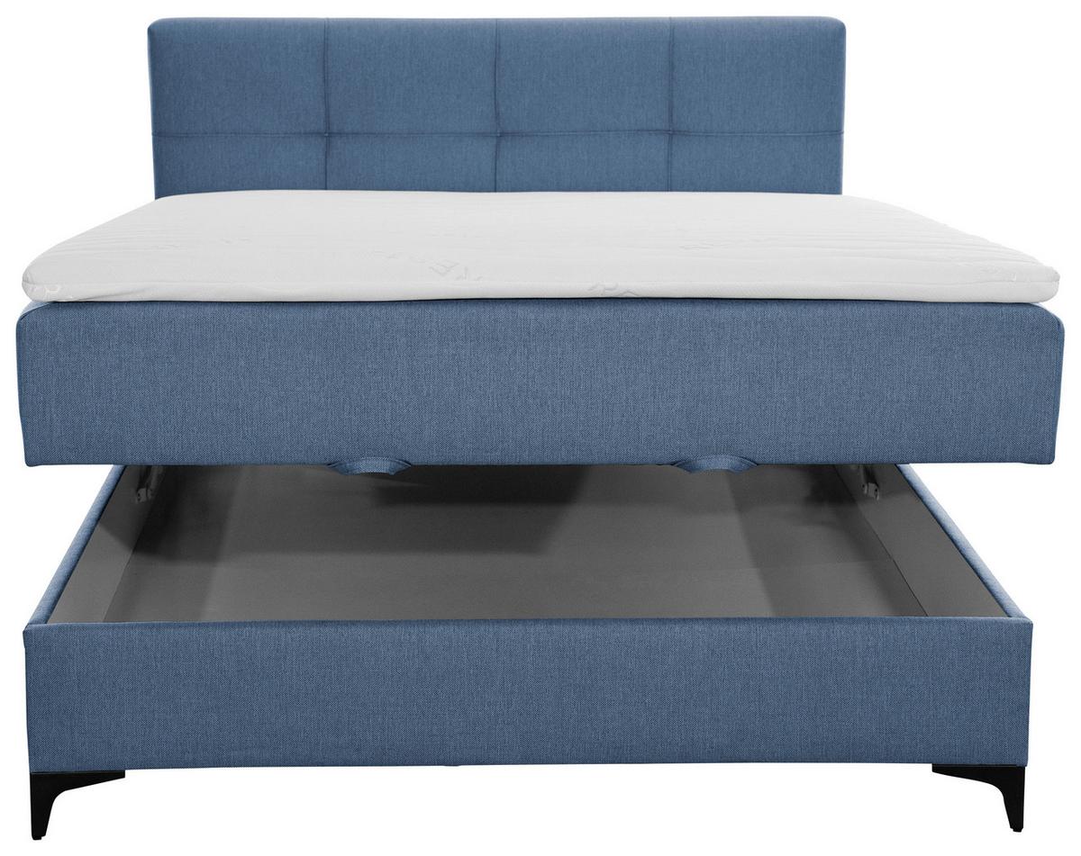 Box Krevet Freddie - plava/crna, Konvencionalno, tekstil/metal (140/200cm)