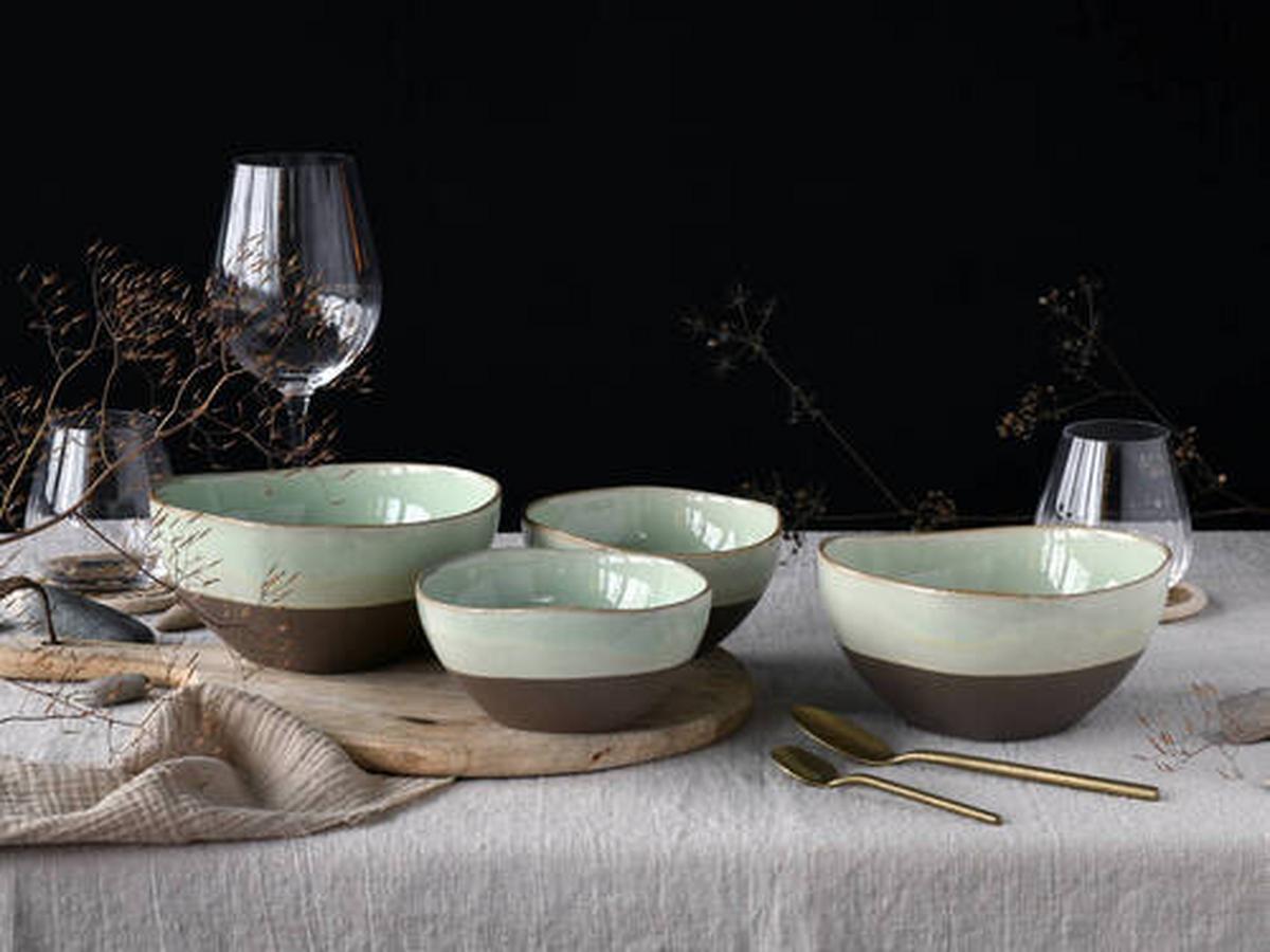 Set Skled Basalt, 4-Delni - žajbljevo zelena, Trend, keramika - Creatable