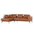 Wohnlandschaft in Hellbraun mit Kissen - Hellbraun/Eichefarben, Leder (202/295cm) - Premium Living Wohnlandschaft in Hellbraun mit Kissen - Hellbraun/Eichefarben, Leder (202/295cm) - Premium Living
