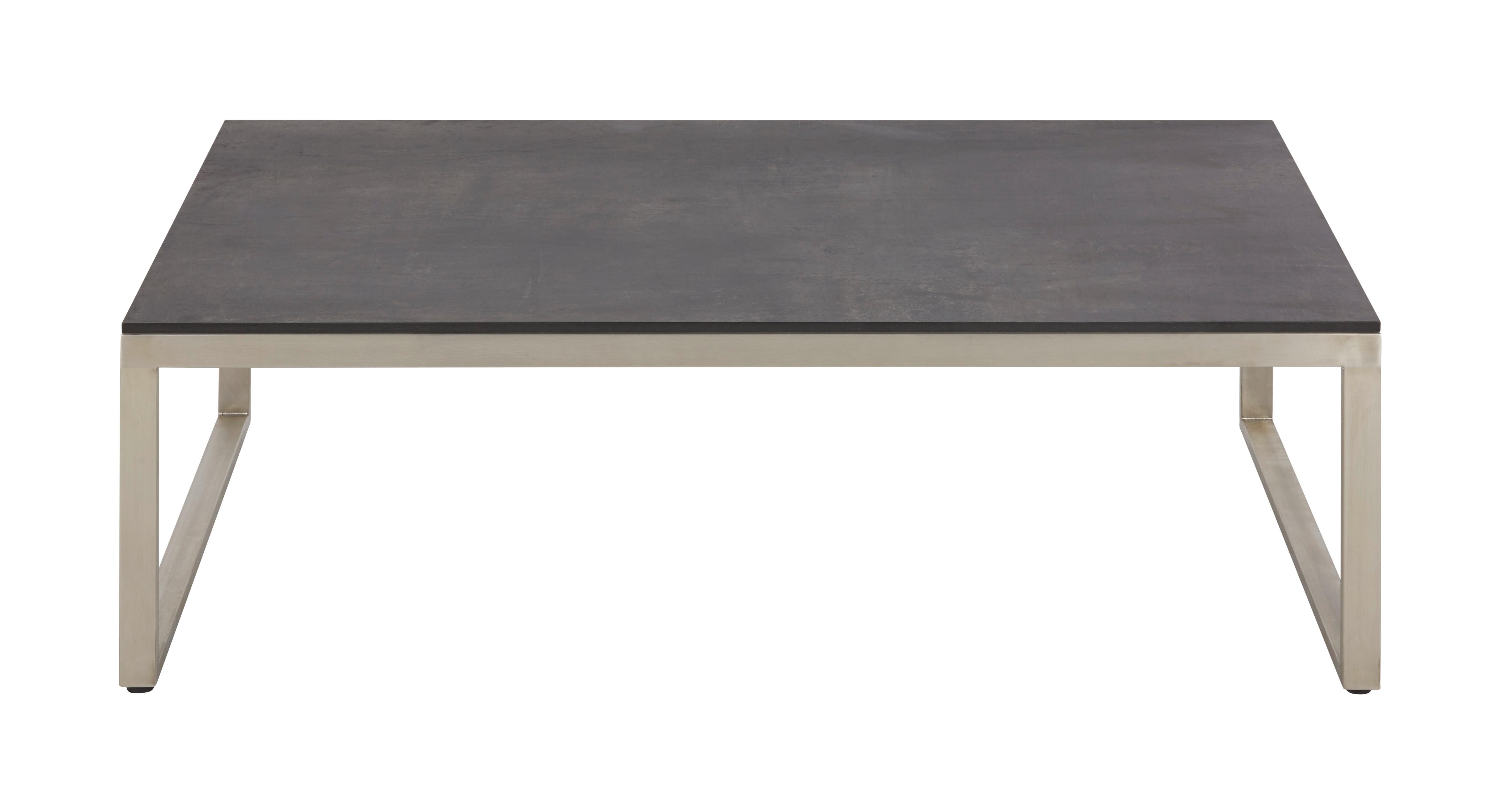 STÓŁ TARASOWY GIRONA - kolor stalowy/ciemnoszary, Modern, tworzywo sztuczne/metal (100/60/33cm) - Amatio