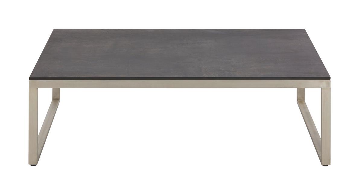 STÓŁ TARASOWY GIRONA - kolor stalowy/ciemnoszary, Modern, tworzywo sztuczne/metal (100/60/33cm) - Amatio