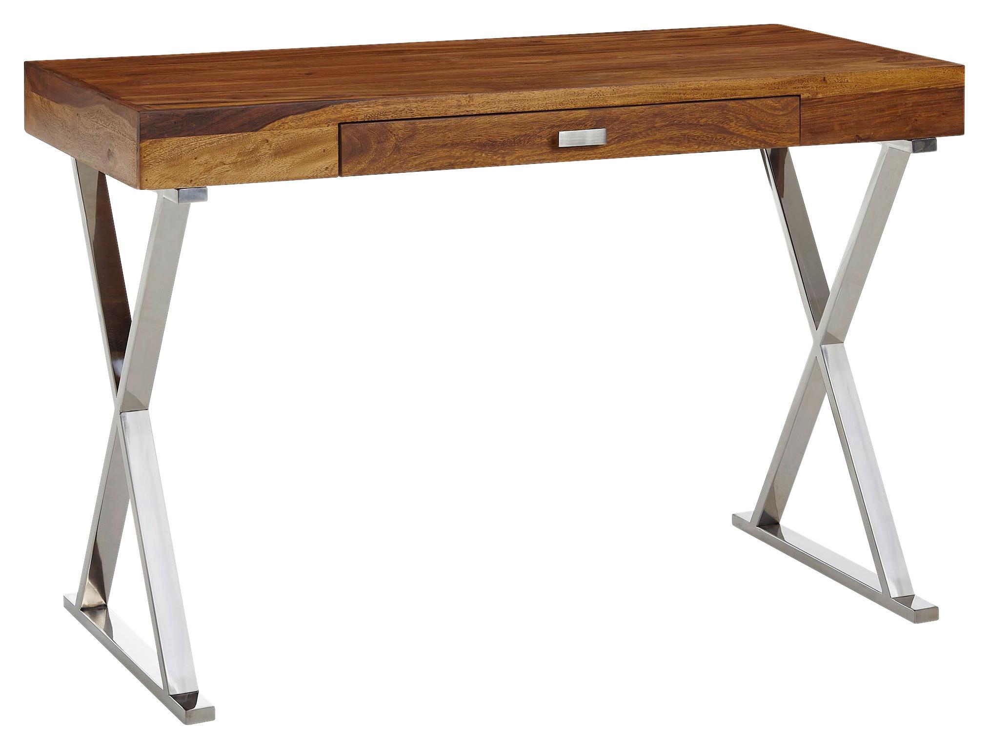 Pisalna Miza Wohnling - barve kroma/srebrne barve, Moderno, kovina/les (120/55/78cm) - MID.YOU