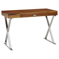 Pisalna Miza Wohnling - barve kroma/srebrne barve, Moderno, kovina/les (120/55/78cm) - MID.YOU