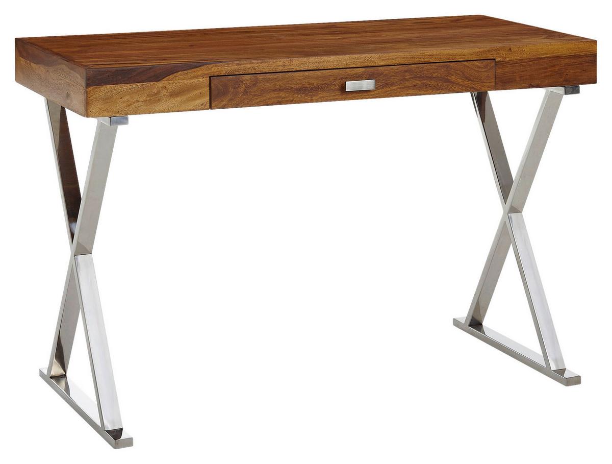 Pisalna Miza Wohnling - barve kroma/srebrne barve, Moderno, kovina/les (120/55/78cm) - MID.YOU