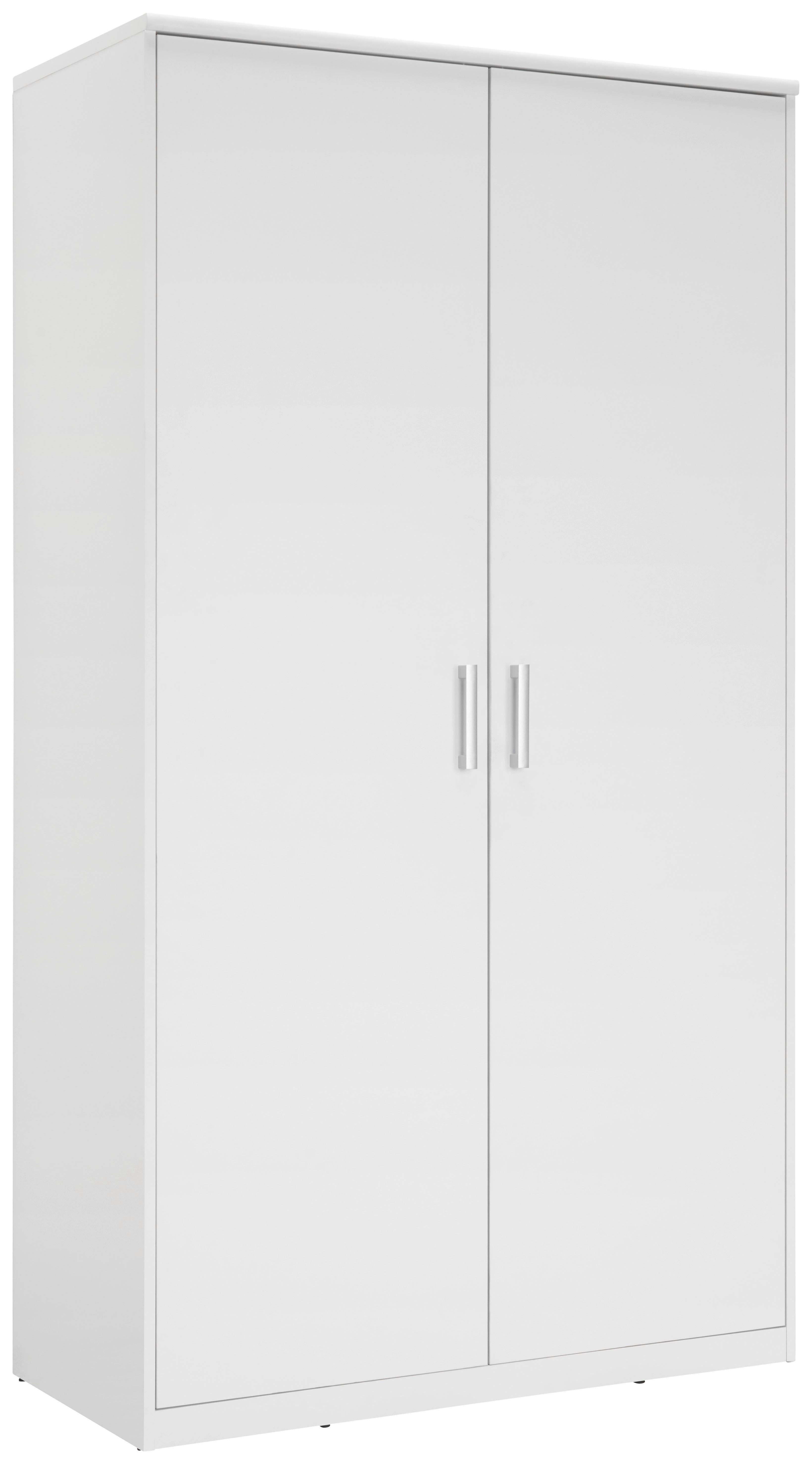 SZAFA UCHYLNA EASY - kolor srebrny/biały, Basics, materiał drewnopochodny/tworzywo sztuczne (106/194/54cm) - Xora