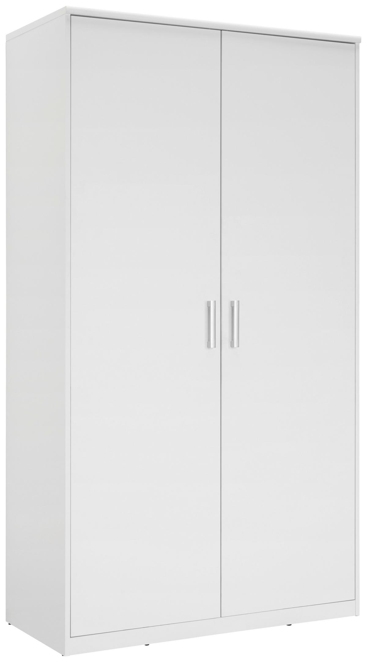 SZAFA UCHYLNA EASY - kolor srebrny/biały, Basics, materiał drewnopochodny/tworzywo sztuczne (106/194/54cm) - Xora