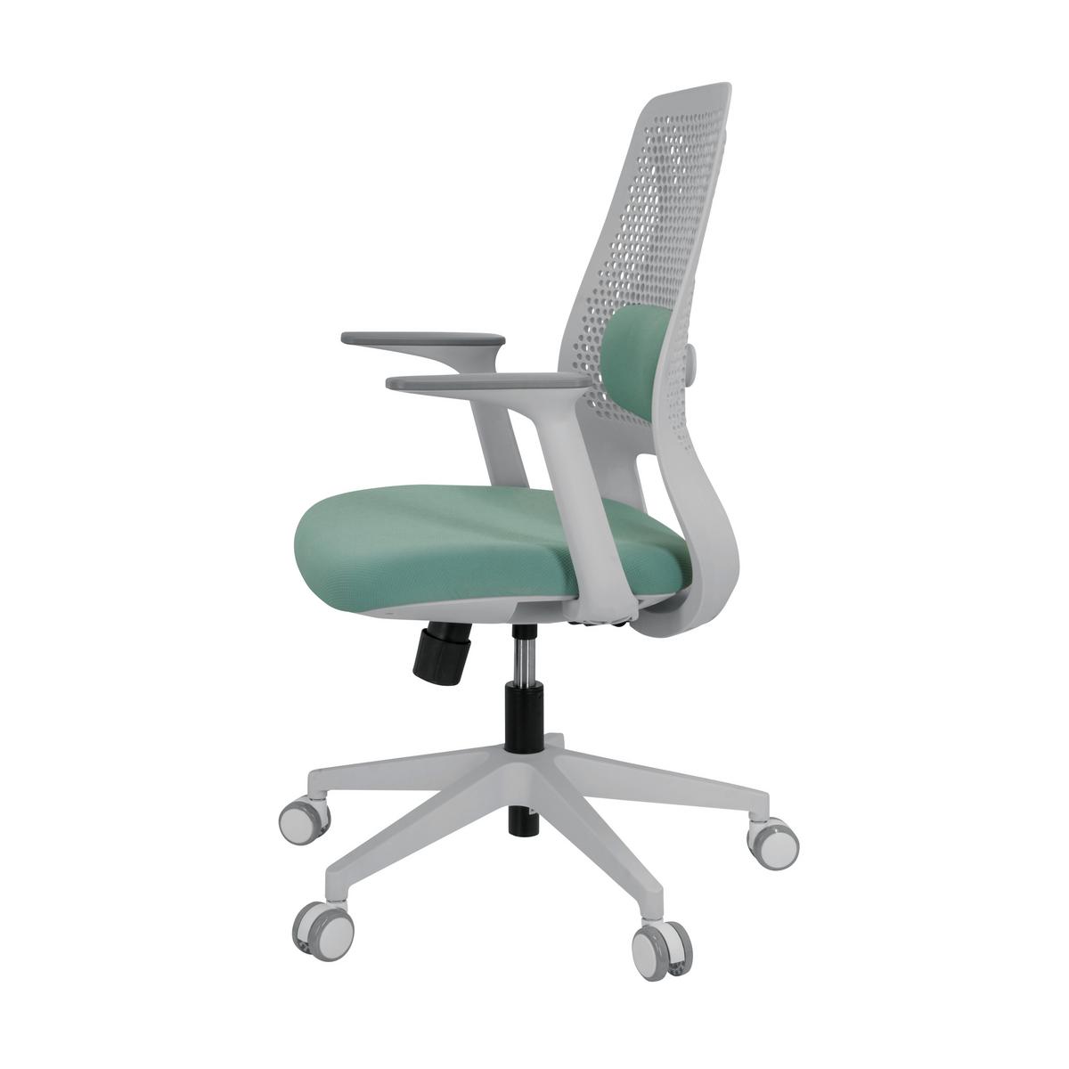 Pisarniški Stol Parferio W, Meta Zelena - bela/metino zelena, Basics, umetna masa/tekstil (63/99/56cm) - MID.YOU
