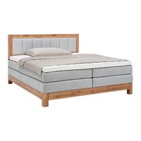 Boxspringbett Carolina Eiche/Grau ca. 160x200cm - Eichefarben/Beige, KONVENTIONELL, Holz/Textil (160/200cm) - ecoTree