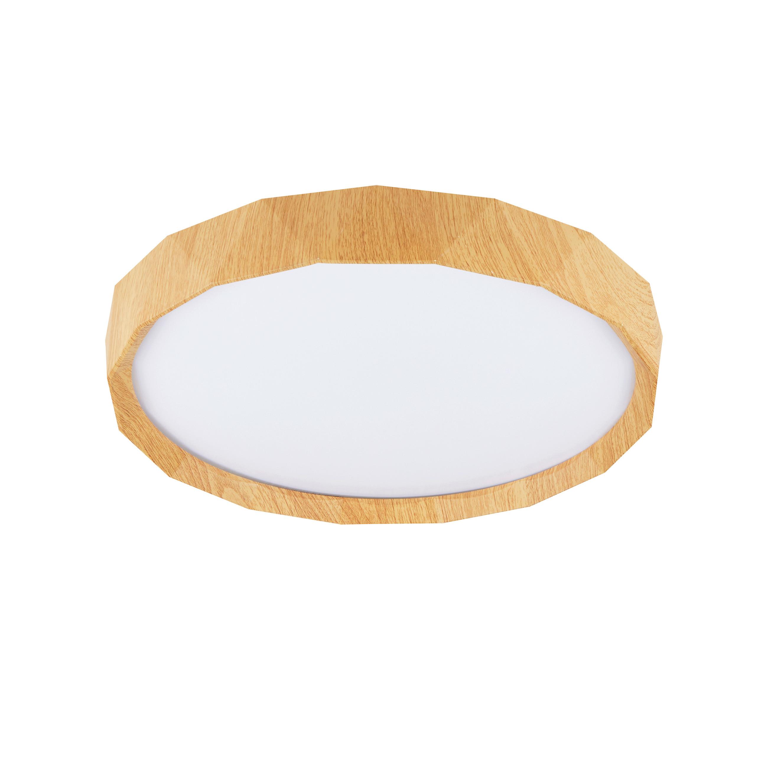 Led Stropna Svjetiljka Cadix - bijela, Natur, drvo/metal (38.5/38.5/7cm)