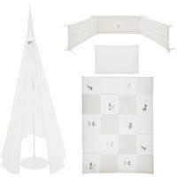 Gitterbettset Fox und Bunny in Weiß - Textil (70/140cm) - Roba
