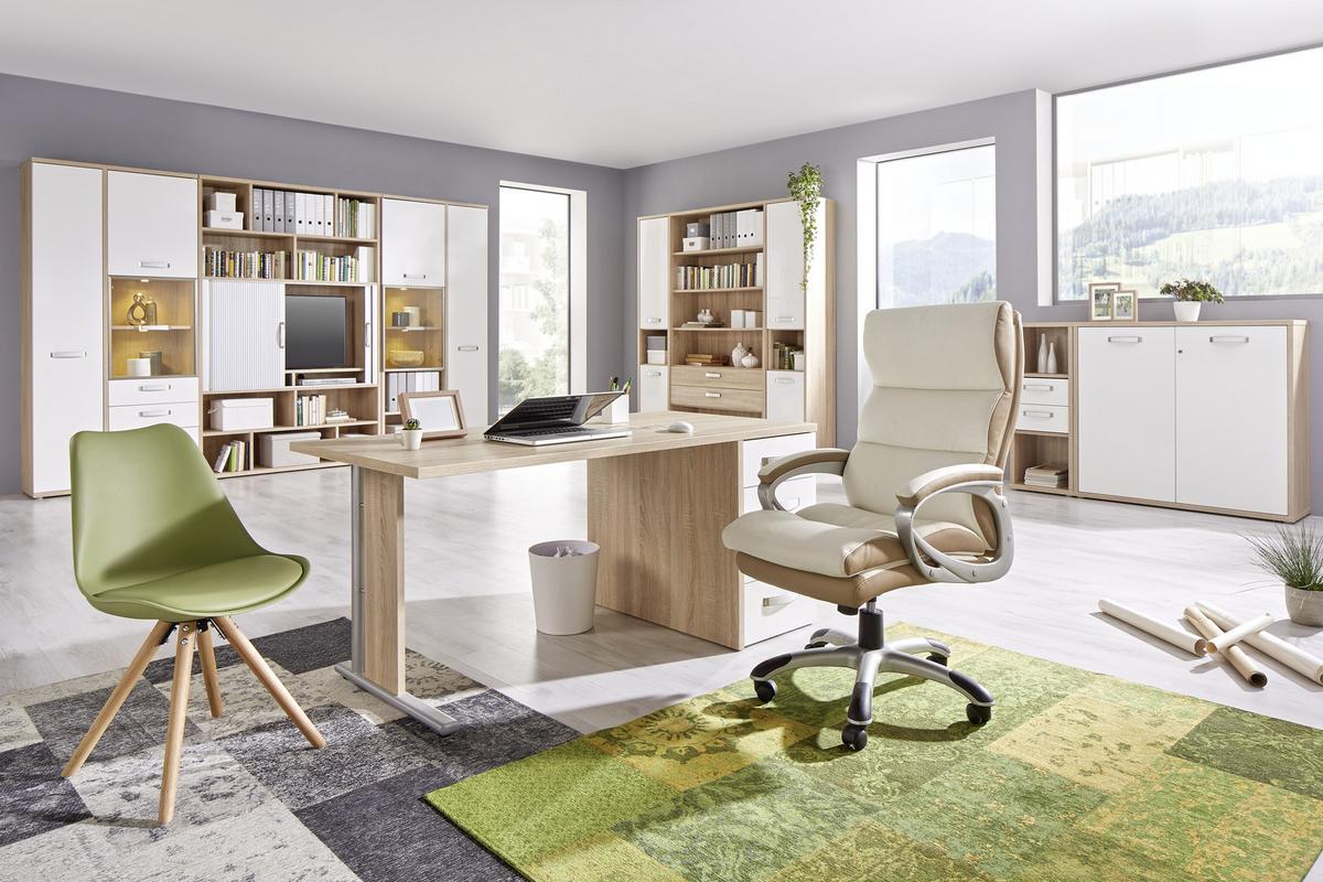 Schubkasteneinsatz in Weiß Hochglanz 2er Set - Weiß, MODERN, Holzwerkstoff/Kunststoff (56.6cm) - Premium Living