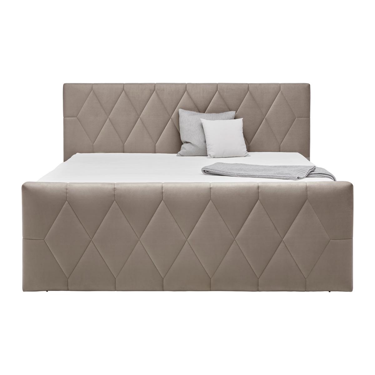 Boxspring Krevet Josie B - bež/crna, Konvencionalno, drvni materijal/drvo (180/200cm) - Based