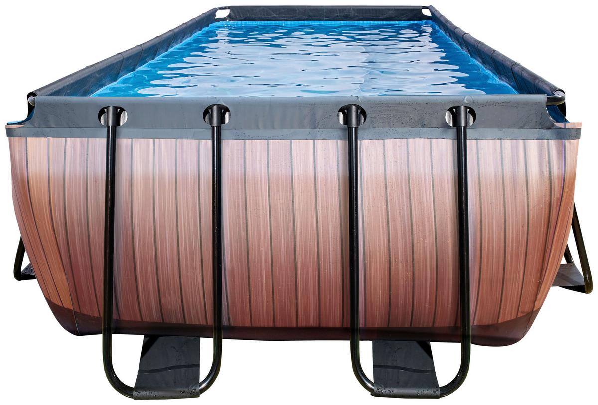 Bazen Exit Wood Pool, Črpalka S Peščenim Filtrom, 540x250cm - rjava, Konvencionalno, kovina (540/250/122cm) - EXIT Toys