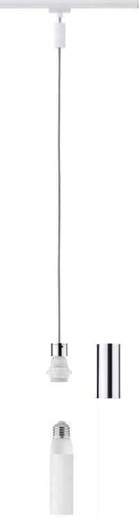 Schienensystem-Hängeleuchte Basic Pendulum max. 20 Watt - Chromfarben/Weiß, Design, Metall (150cm) - Paulmann