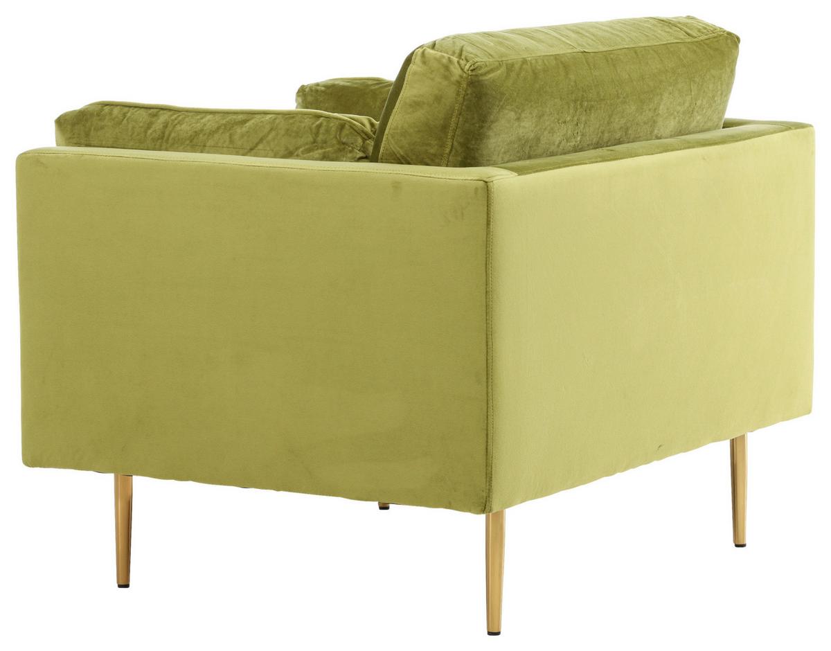 SESSEL BOOM - Goldfarben/Grün, Design, Textil/Metall (110/84/86cm) - Livetastic