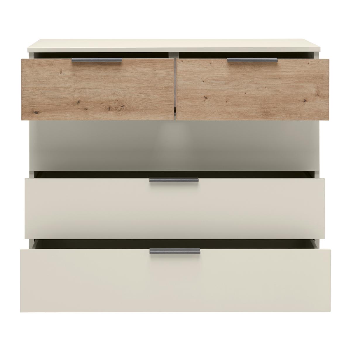 Kommode Ellmau Champagner/Eiche - Champagner/Eiche Artisan, KONVENTIONELL, Holzwerkstoff/Metall (93/81/42cm) - Premium Living