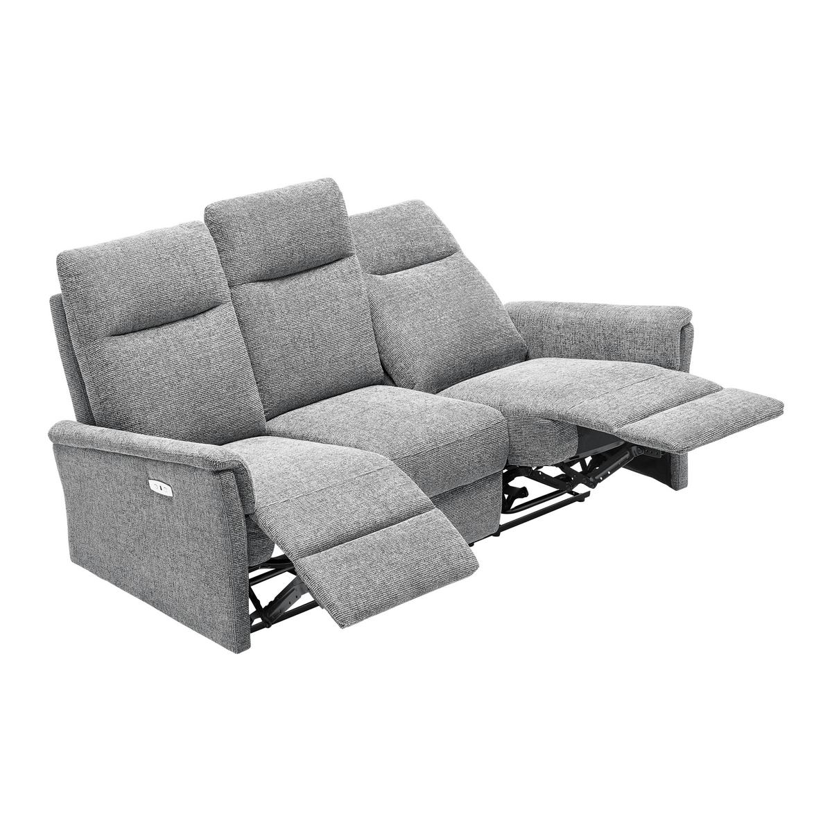 Sitzgarnitur Florenz Dunkelgrau, 3-teilig - Dunkelgrau/Schwarz, MODERN, Holz/Kunststoff (180/103/88cm) - Mömax