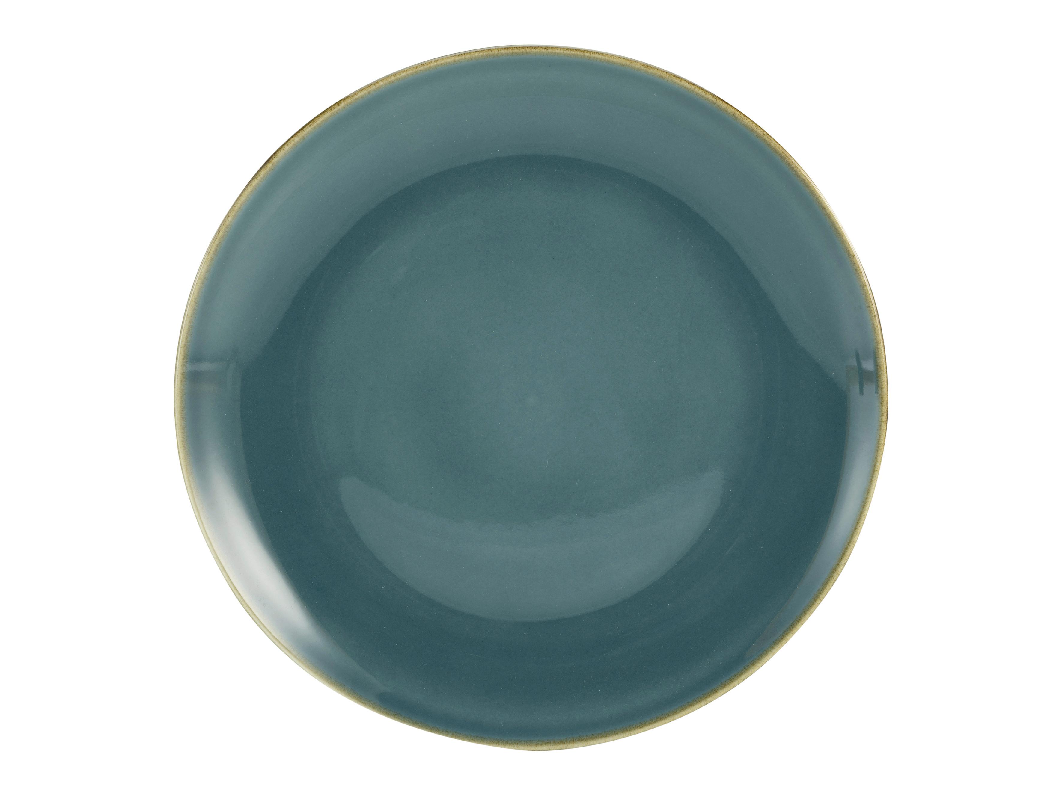 TALERZ OBIADOWY LINEN - niebieski, ceramika (28/28/3cm) - Premium Living