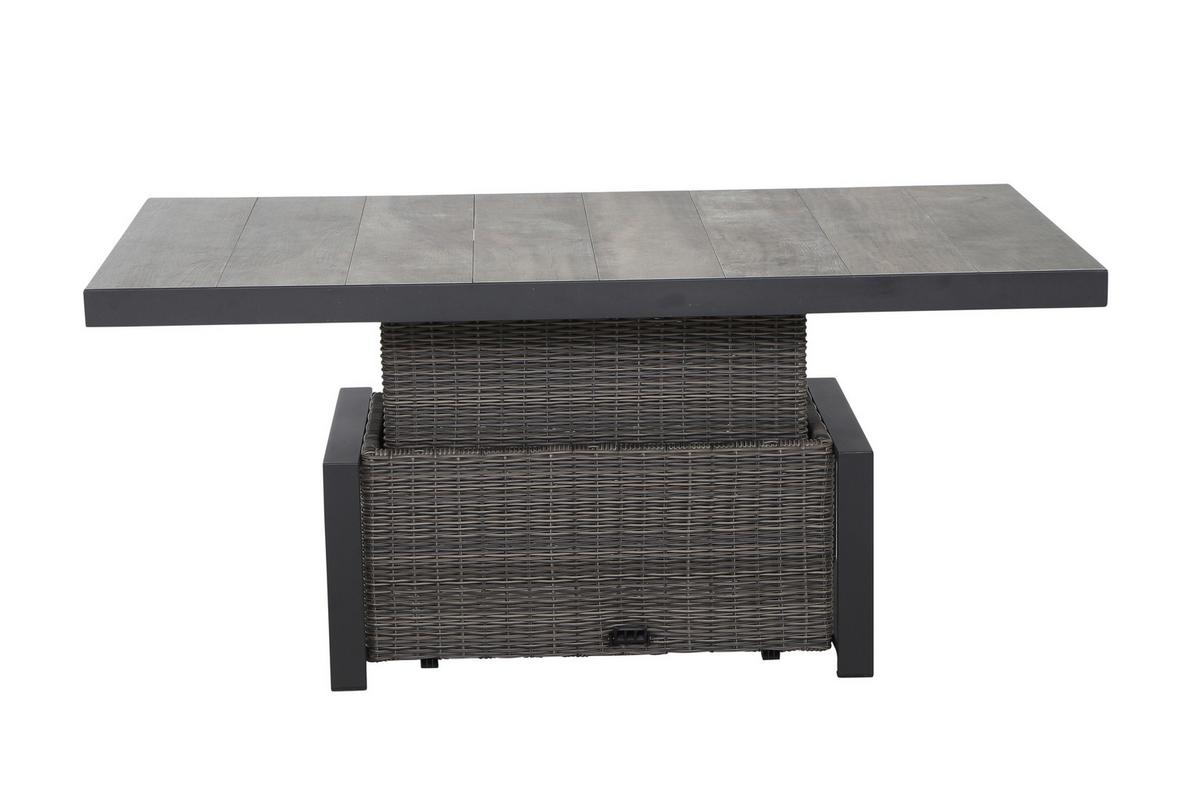 Loungegarnitur Corido Grau - Grau, Basics, Keramik/Kunststoff (72/206/103cm) - Siena Garden