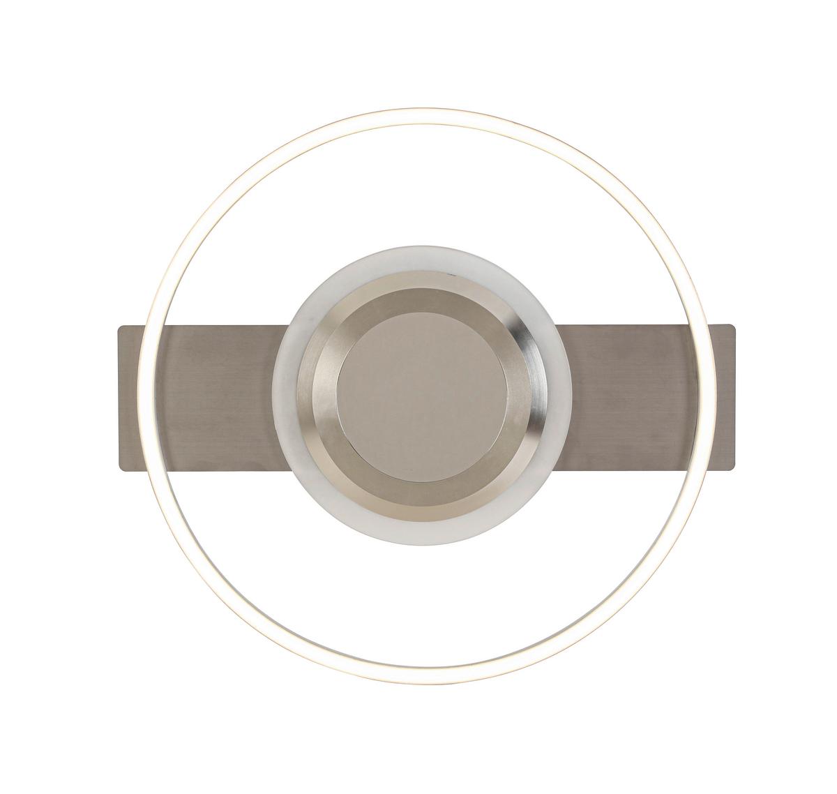 LAMPA SUFITOWA LED SANDRA - szary/kolor niklowy, Trend, tworzywo sztuczne/metal (42/40/6cm) - Novel